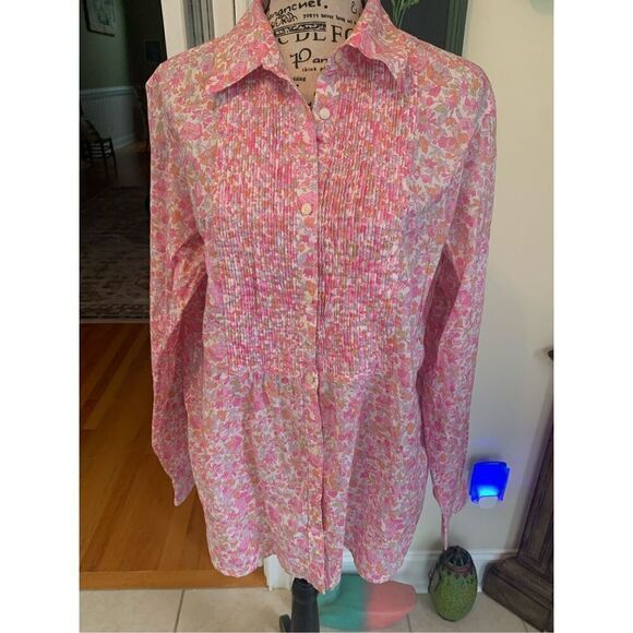Gap Cotton Floral Pintuck Shirt - Picture 5 of 6